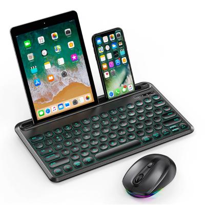 China 7 COLOR KEYBOARD Jelly Comb Multi-Device Illuminated Wireless Keyboard RGB BACKLIT Mouse, BT Black Backlit Keyboard and Mouse Comb for sale