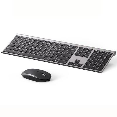 China Ultra Thin Rechargeable Combo BT Dual Mode Wireless Keyboard and Mouse Keyboard & Mouse Combo for Mac Windows Android for sale