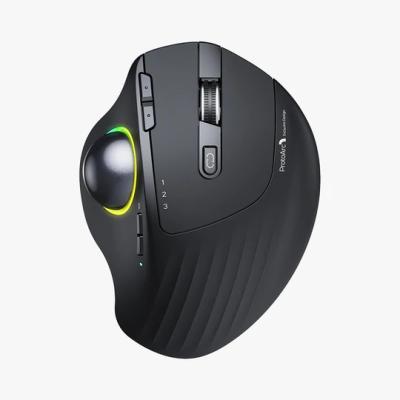 China 360-Degree Trackball RGB 1000 Trackball PC Mouse 1000 2400 DPI BT Mouse 2.4G USB Rechargeable Wireless Vertical Computer Gaming Mouse for sale