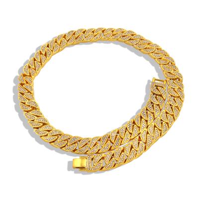 China Hip Hop Duyizhao Discount Diamond Ice Cuban Chain 18k Gold Jewelry Alloy Necklace & Bracelet Wholesale Cuban 12 Mm Link Chains for sale