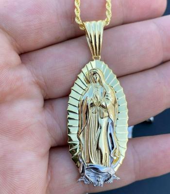 China Environmentally Friendly Hip Hop Jewelry Virgin Mary Guadalupe Senora Pendant Brass Gold Plated Pendant Only for sale