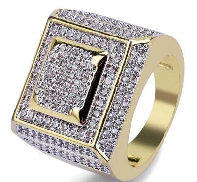 China Unique Hiphop Design Alloy Gold Plated Hip Hop Style Fashion Ring For Men Jewelry for sale