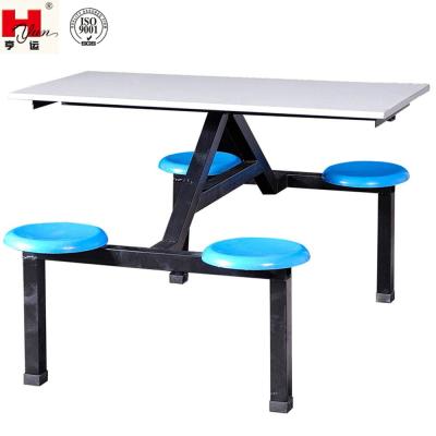 China Custom Industrial DINING TABLE 4 Seats Dining Table with Round Stool for Staff Canteen for sale