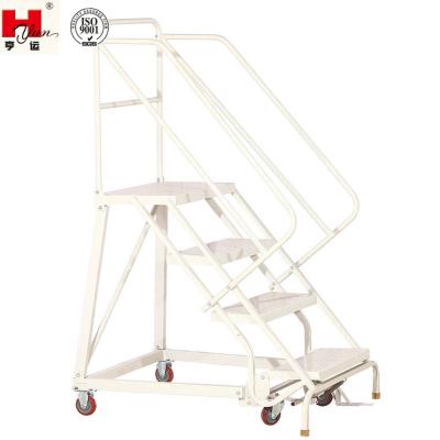 China High Quality Steel Safety Insulation Ladders Mobile Warehouse Step Ladder With Wheels for sale