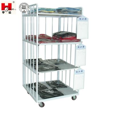 China Custom Industrial Garment Storage Garment Factory Four-Layer Tote Trolley for sale