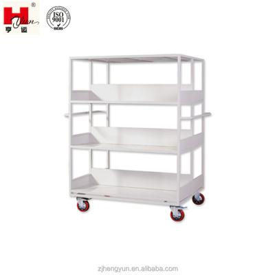 China Cutting Room Four-Shelf High Quality Metal Hand Platform Truck For Garment Sewing Room for sale