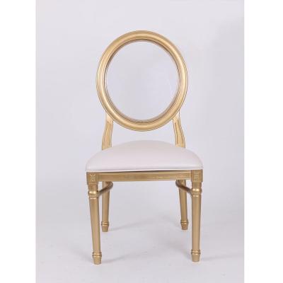 China New Design Resin Louis Chair Detachable Cover xv Luis Chair xv in Gold with Clear Back Color for Hotel Restsurant Dining for sale