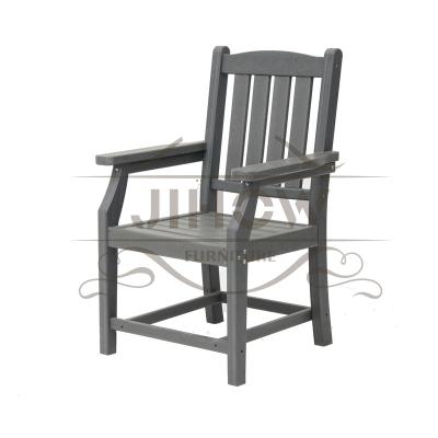 China Jihow Modern New Design Patio HDPE Adirondack Armrest Dining Chair For Garden for sale