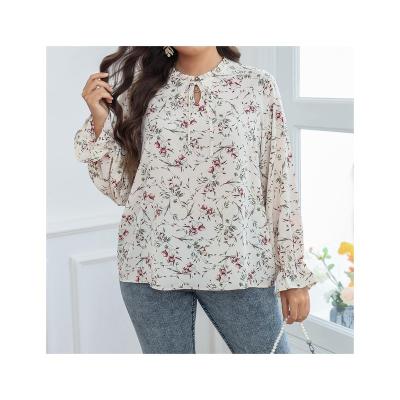 China Plus Size Floral Luxurious Loose French Collar High Quality Loose French Collar Tendril Plus Size Fat Women's Breathable Clothing for sale