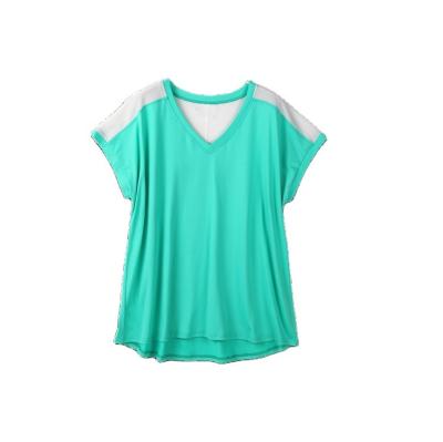 China New Product Factory Supplier Polyester Spandex Plain Green Moisture Absorption Breathable T-shirt for sale