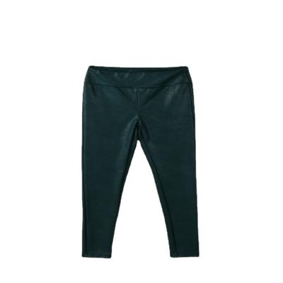 China Other High Quality Custom Wholesale Dark Green Comfy Single Seamless PU Leggings For Workout for sale