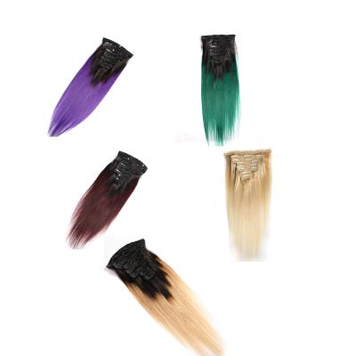 China Wholesale High Quality Silky Straight Wave Cuticle Aligned Colored Cheap Brazilian Clip In Hair Extension for sale