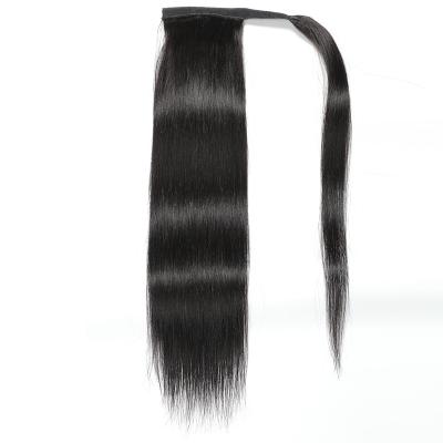 China Real Silky Straight Modern Natural Black Hair Peruvian Hair Ponytail Hair Extensions Show Wave Ponytail Hair Extensions for sale