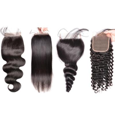 China Lace Front Closure,100 Human Hair Unprocessed,Straight,Swiss Wave 4x4 5x5 6x6 13x4 HD Curly Body Wave Hair Lace Body Closures for sale