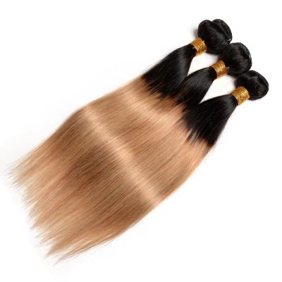 China Silky Straight Wave Ombre 1B 27 Human Hair Bundles , Cuticle Aglined Virgin Ombre 1B 27 Hair Extension for sale