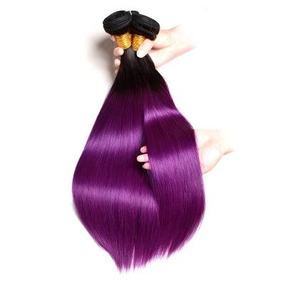 China Purple Silky Straight Wave Brazilian Virgin Remy Hair Weave Color 20 Inch 3 Bundles Brazilian Hair for sale