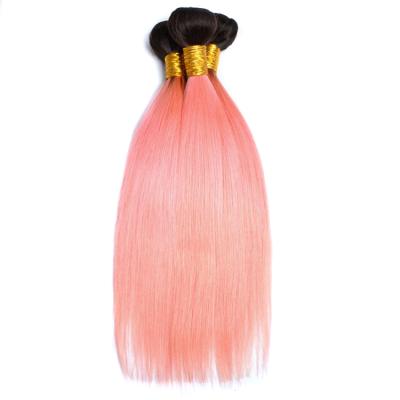 China Brazilian Silky Straight Wave Ombre Hair Weave 1B Pink, Pink Hair Weave Bundles, Pink 1B Hair Weave for sale