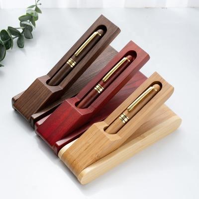 China Bamboo Wooden Pen With Box Set For Gifts Tip Pen Zeamor Boligrafo De madera Promotional Natural Wooden Fountain Roller Gel Ink for sale