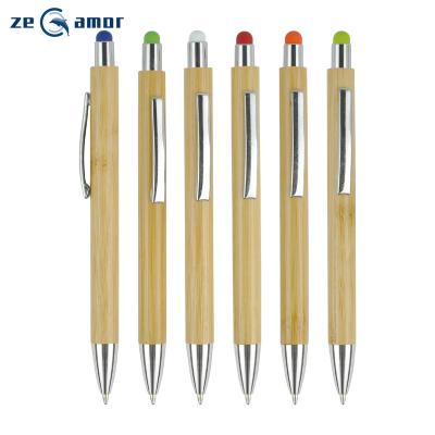 China 2021 Pen Zeamor Natural Bamboo Pen Metal Clip Writing Seed Active Stylus Pen Custom Logo Promotional Eco Friendly Retractable Smooth Medium for sale