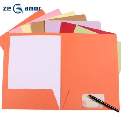 China Zeamor Eco-Friendly Carpeta 2021 Spending Organizer Customized Silk Expanding Logo Paper Folder Pocket Folder Portfolio Folder for sale