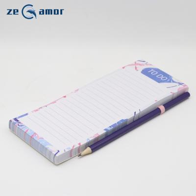 China Zeamor Factory Customized Memo Pad Spiral Logo Spiral Notebook with Pen To Do List Sticky Notepad for sale