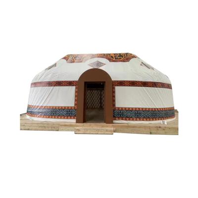 China Windproof Multi-Functional Rectangular Oval Yurt Tent Waterproof Canvas Fabric Winter Mongolian Yurt Tent for sale