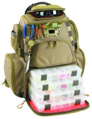 China FREE SAMPLE Backpack Men's Wild River Fishing By Tackle Tek Nomad Lit Backpack And Four Platters PT3600 for sale