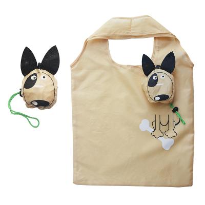 China Reusable Waterproof Collapsible Cute Puppy Tote Bag Hot Sale Collapsible Folding Grocery Bag Shopping Bag for sale