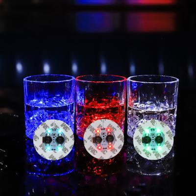 China Bar Promotion Party Supplies Custom Logo 3 Flash Modes Round LED Bar Bottle Coaster for sale