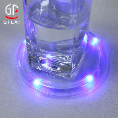 China Custom Logo Car Cup Timer LED Coaster Lights Waterproof Drink Bottle Sticker Hot Sales GFLAI Novelty For Party&Wedding for sale