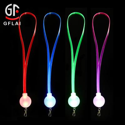 China TPU LED Lanyards Glow in the Dark LED Flashing Light Up Lanyard for sale