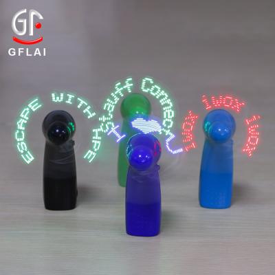 China 6 Groups Of Gifts Custom Message Battery Operated LED Flashing Mini Electric Fan for sale