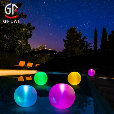 China Toy GFLAI IP67 Inflatable Waterproof Solar Powered Charging LED Remote Control Beach Ball For Party for sale