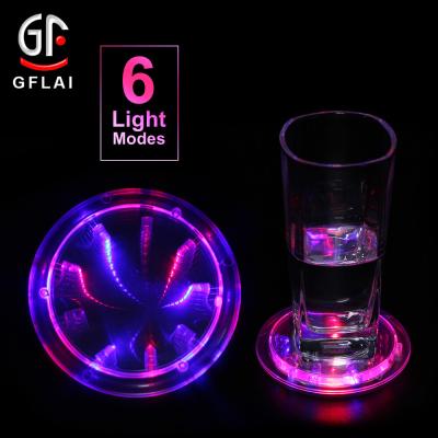 China 2020 Viable Top Selling New Product Ideas Light Up Weight Activated LED Bottle Coaster For Holiday Party Decoration for sale