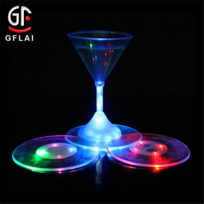 China GFLAI's Sustainable New Drink Flip Coasters to Pressure Activated LED Coaster Lights for Drink Coffee for sale