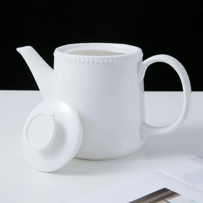 China WEIYE 2021 Viable Hot Sale 1000ml Teapot Coffee Pot Large Capacity Porcelain White Ceramic Teapot for sale