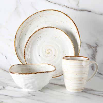 China WEIYE OEM ODM tableware viable wedding set Nordic vajilla cermica dinnerware crockey set porcelain cup restaurant bowl dish set for sale