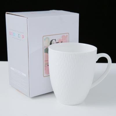 China Viable Unique Design 12oz/350ml WEIYE White Porcelain Mug Ceramic Tea Coffee Mug for sale