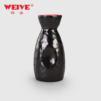 China Conveniently carry 220ml red and black porcelain Japanese Korean sake small style drinkware Shochu ceramic wine bottle for restaurant&A19318W14Y101 for sale