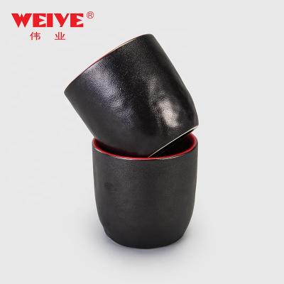 China Safe Items Red and Black Stone Glass Ceramic Mug No Handle&A19319W14Y101 Small Size Shochu Wholesale Food Grade Water Drinks Wine Pattern for sale