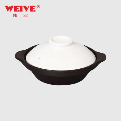 China WEIYE Sustainable Burning Soup Pot High Temperature Resistant Black Ceramic Enamel Casserole Clay Pot For Gas Stove Oven&NR110 for sale