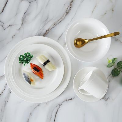 China WEIYE Sustainable Ceramic Bowls Dishes Cookware Cup And Saucer Whiteness Porcelain Dinner Sets High Fine Dinnerware Sets for sale