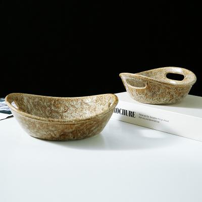 China WEIYE OEM ODM Viable 6/8 inch Antique Style Porcelain Bowl Reactive Glazed Irregular Ceramic Bowl for sale