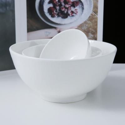 China WEIYE OEM ODM HoReCa Viable 4.5/6 8 Inch White Porcelain Stackable Bowl Round Ceramic Soup Bowl for sale