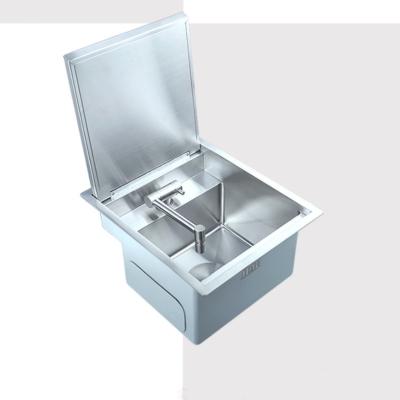 China With Stepped Sink Stainless Steel Basin Cafe Wine Bar Kitchen Sink Faucet High for sale