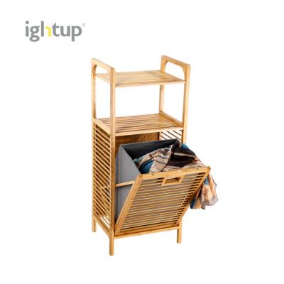 China 3 Tier Minimalist High Quality Bamboo Laundry Basket for sale