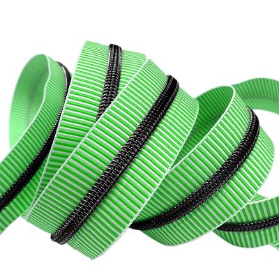 China High Quality Durable Colored Stripe Long Stripe Nylon Zipper #5 Zipper Reel For Bag for sale