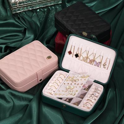 China Vintage Multi Function Jewelry Box Fashion Jewelry Box Custom Logo Jewelry Box With Mirror For Women for sale