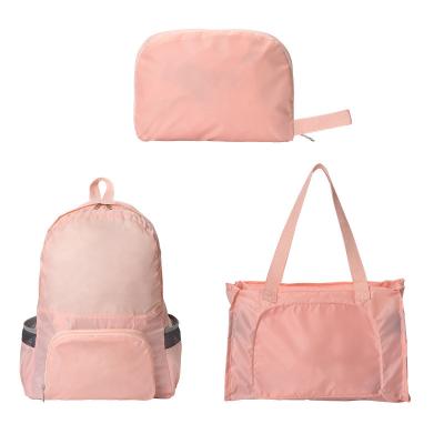 China Hot Sale Wholesale Waterproof Fabric Pink Nylon Sports Travel Women Girls Ladies Backpack School Bags for sale