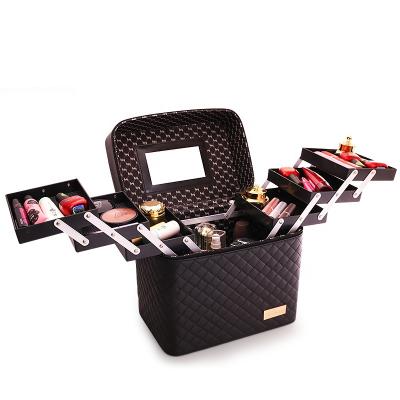 China Fashion Wholesale Hard Luxury Cosmetic Box Customized Boxes For Cosmetics With 4 Open for sale